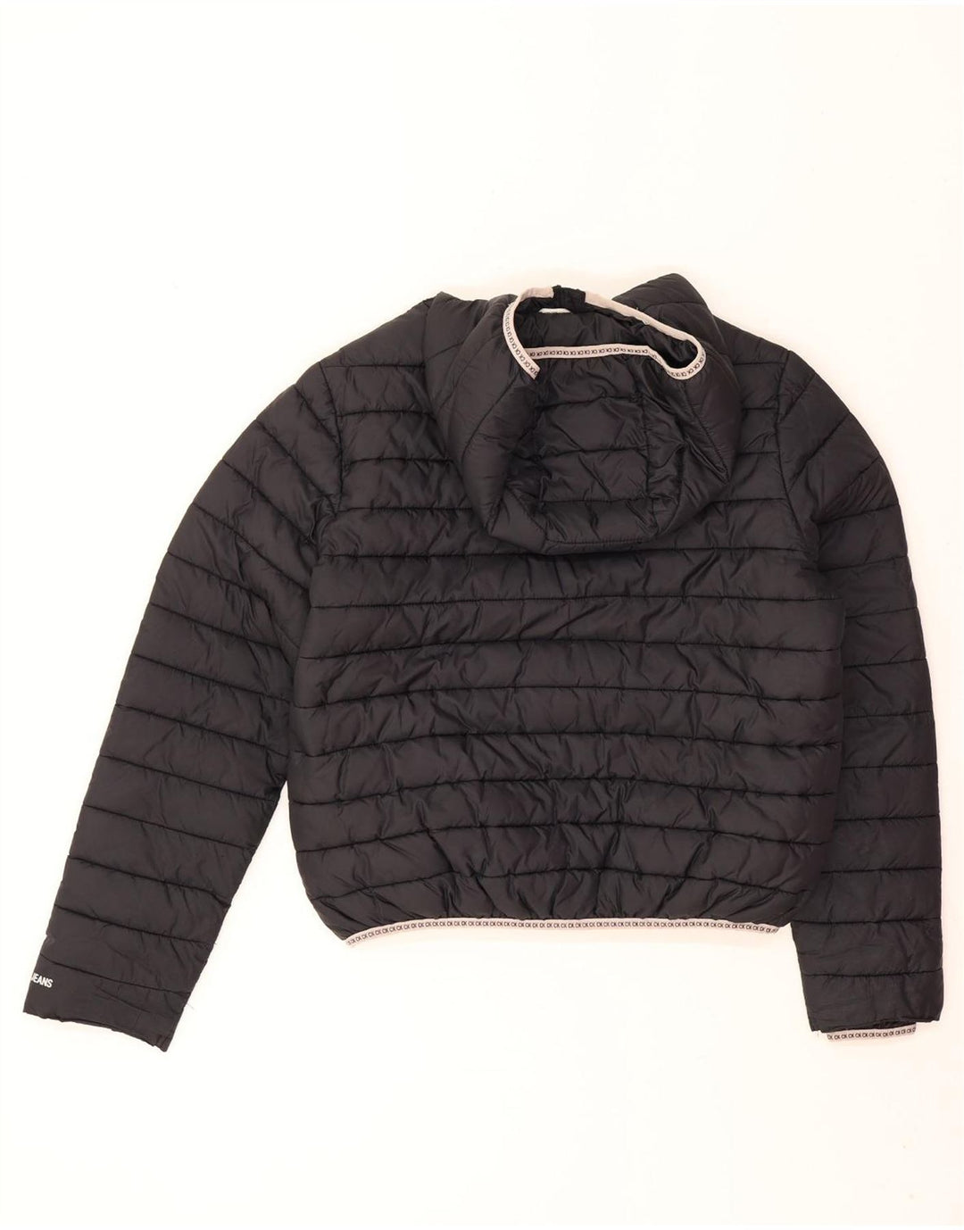 Женская утепленная куртка большого размера с капюшоном Calvin Klein Jeans UK 10, маленькая черная