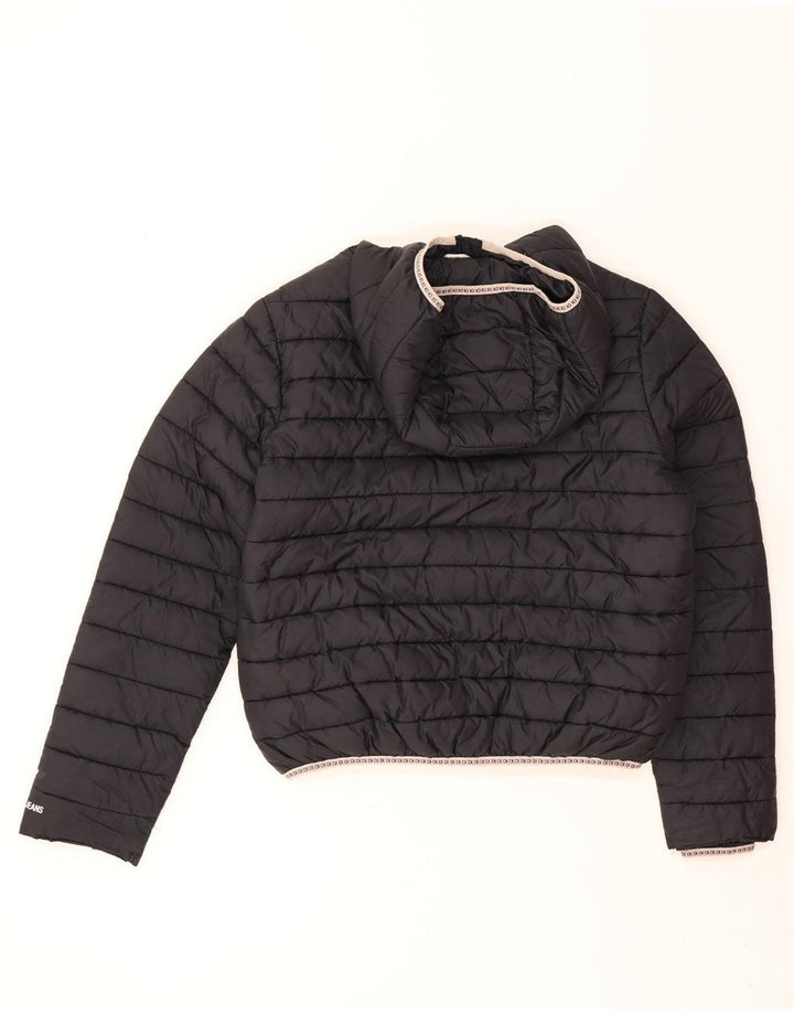 Женская утепленная куртка большого размера с капюшоном Calvin Klein Jeans UK 10, маленькая черная