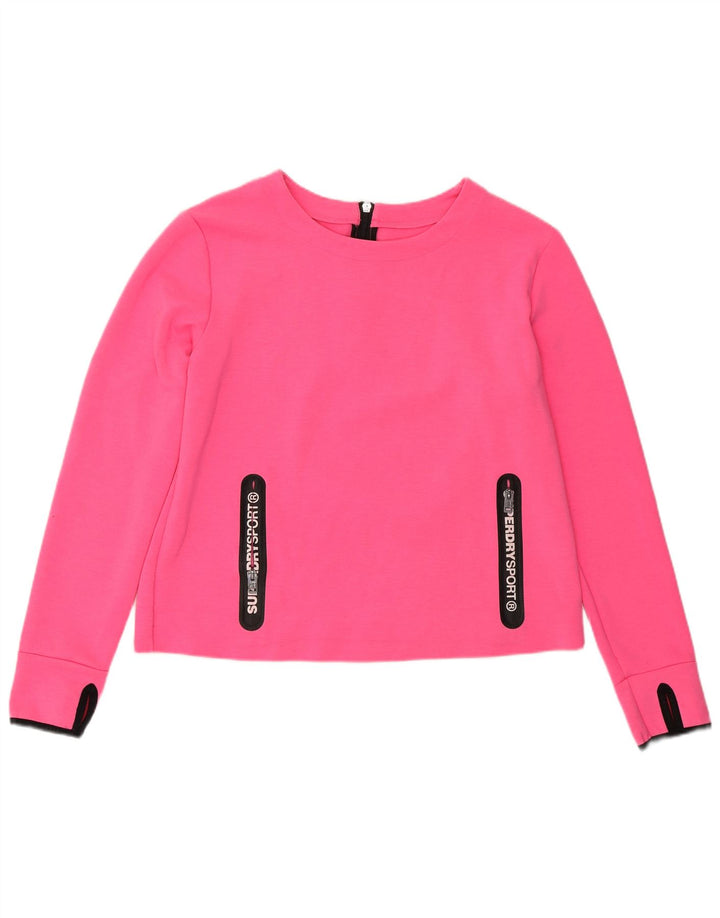 Женский свитер SUPERDRY UK 14, большой розовый полиэстер