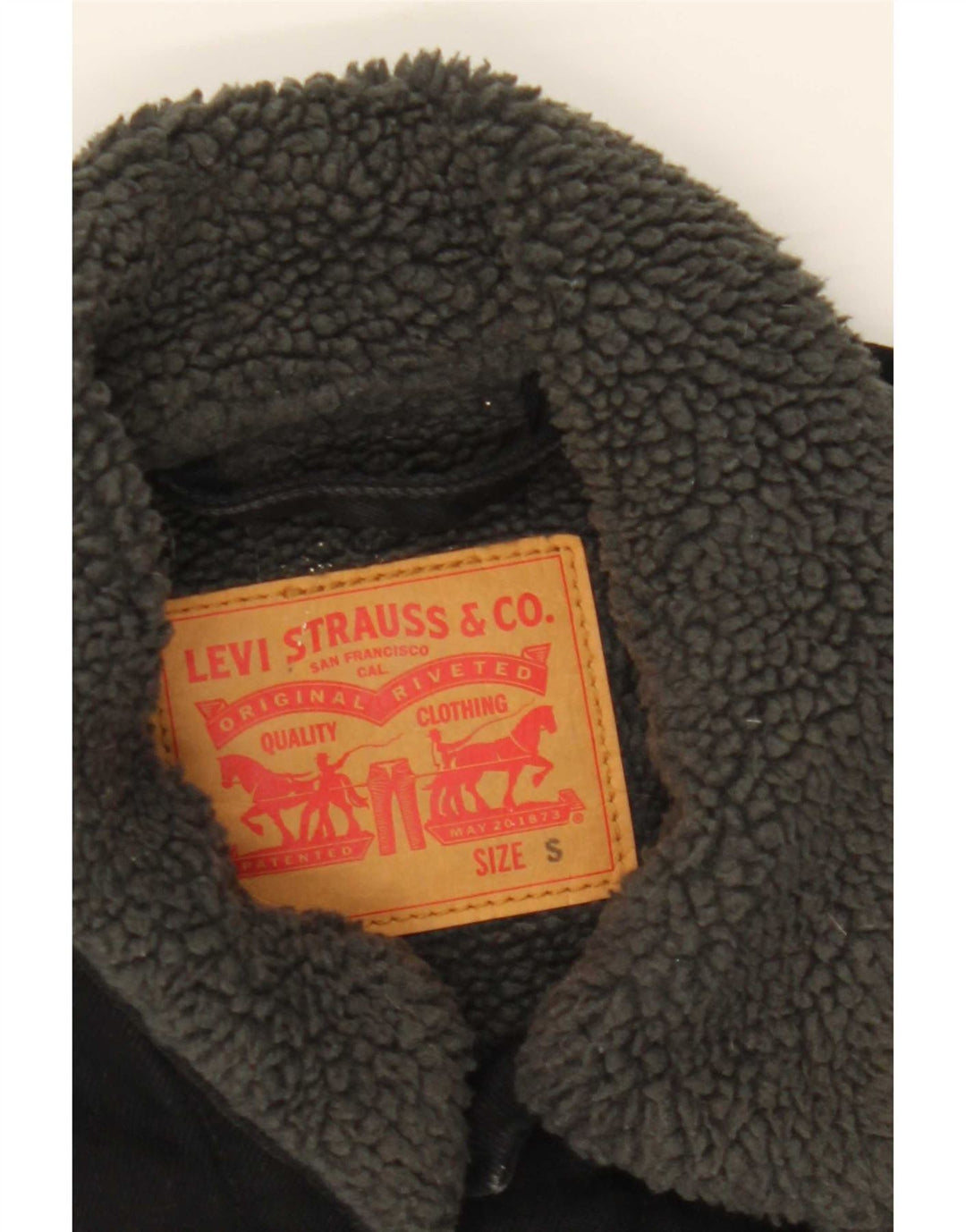 Мужская джинсовая куртка шерпа Levi's UK 36, маленькая, черный хлопок