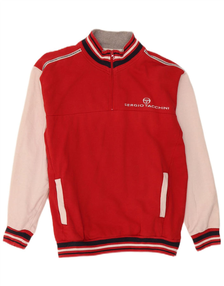 Мужской свитшот с рисунком Sergio Tacchini, большой красный с цветными блоками