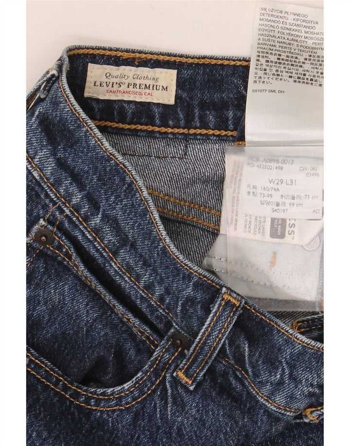 Мужские узкие прямые джинсы Levi's W29 L31 темно-синие, хлопок