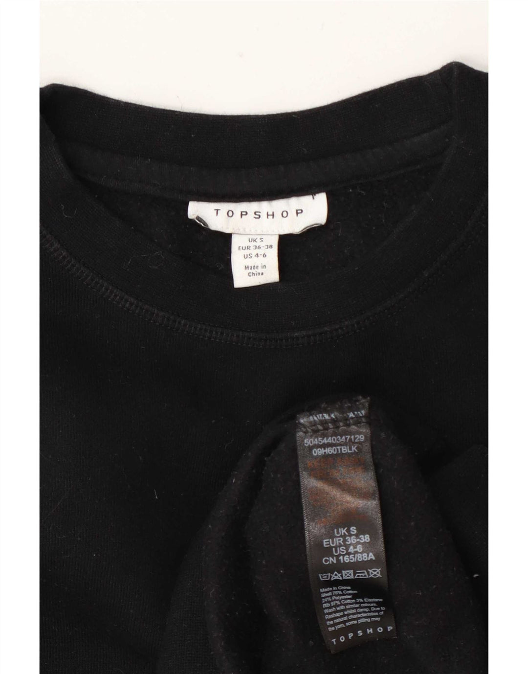Женский джемпер оверсайз Topshop UK 10, маленький черный хлопковый