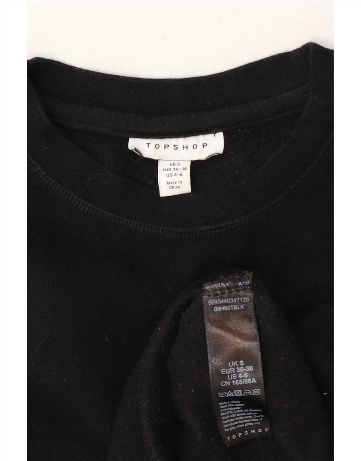 Женский джемпер оверсайз Topshop UK 10, маленький черный хлопковый