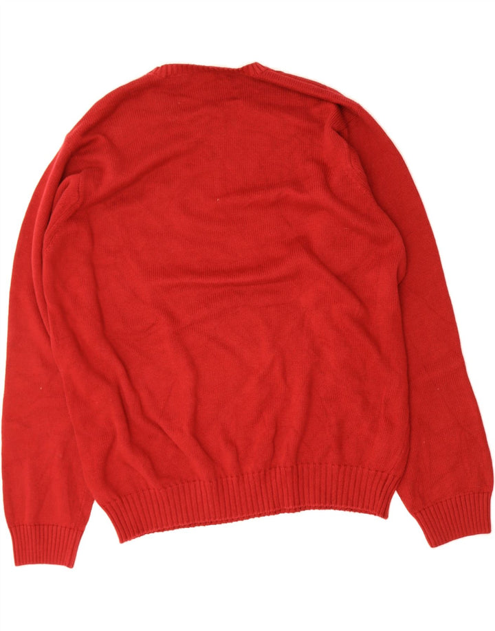 IZOD Mens Crew Neck Jumper Sweater XL Red Cotton Vintage Izod and Second-Hand Izod from Messina Hembry 