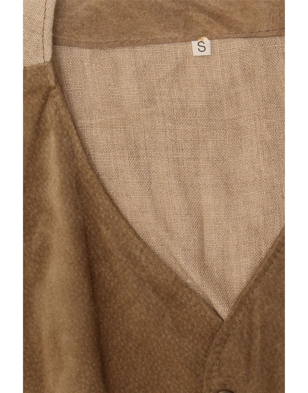 VINTAGE Mens Suede Gilet UK 36 Small Beige Vintage Vintage and Second-Hand Vintage from Messina Hembry 