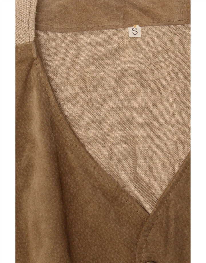 VINTAGE Mens Suede Gilet UK 36 Small Beige Vintage Vintage and Second-Hand Vintage from Messina Hembry 