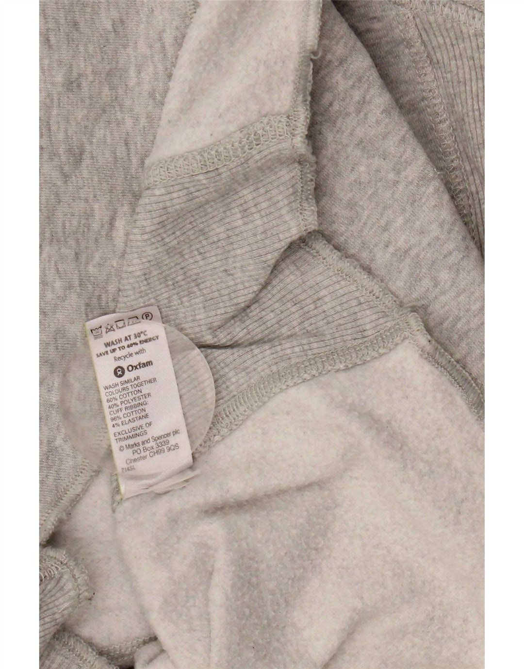 Женский джемпер с капюшоном Marks & Spencer UK 12, средний серый хлопок