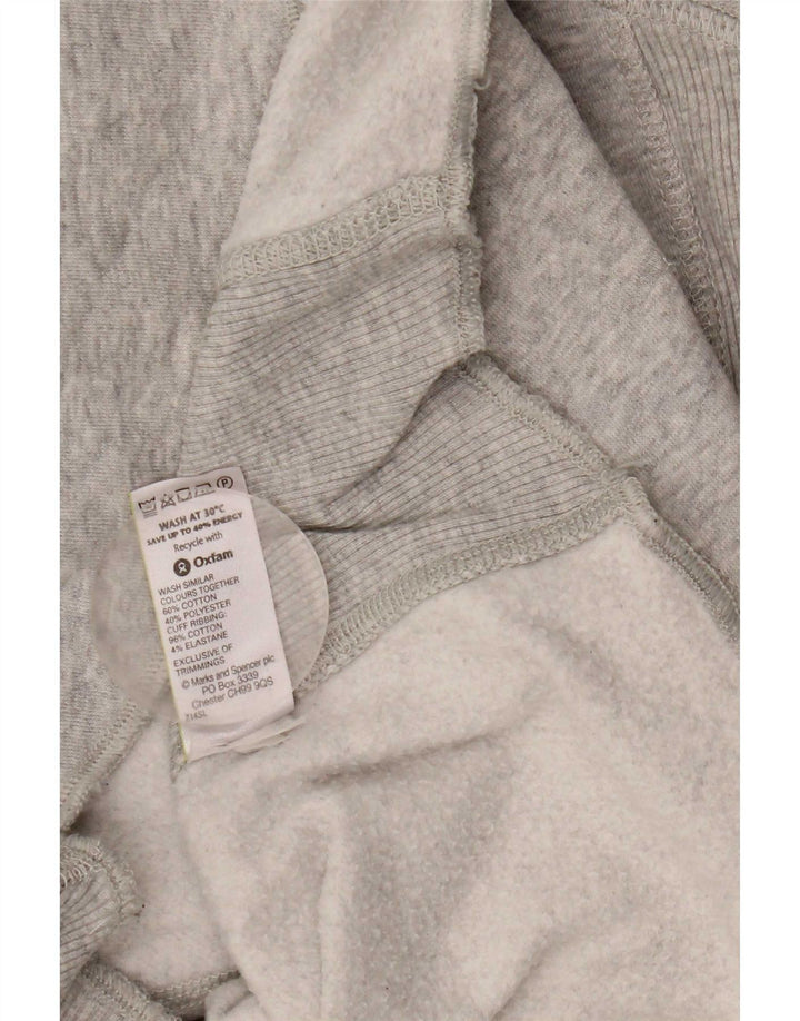 Женский джемпер с капюшоном Marks & Spencer UK 12, средний серый хлопок