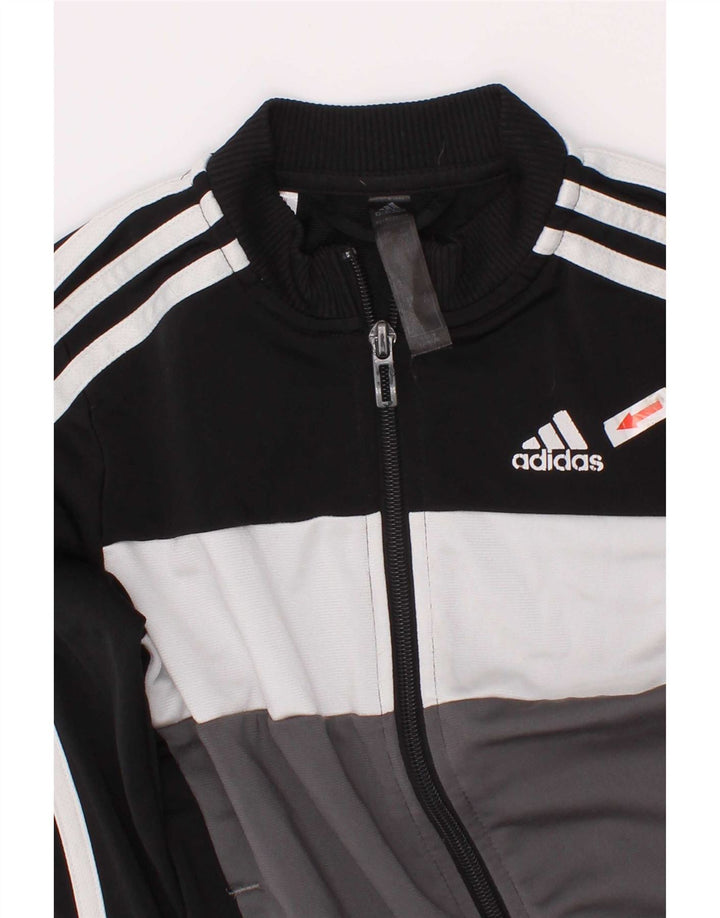 Спортивный костюм Adidas для мальчиков, верхняя куртка 5-6 лет, черный полиэстер с цветными блоками
