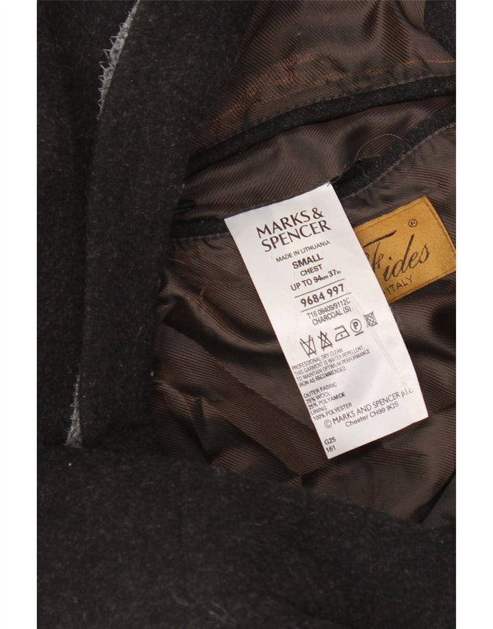 Мужское пальто Marks & Spencer UK 36 маленькое серое шерстяное