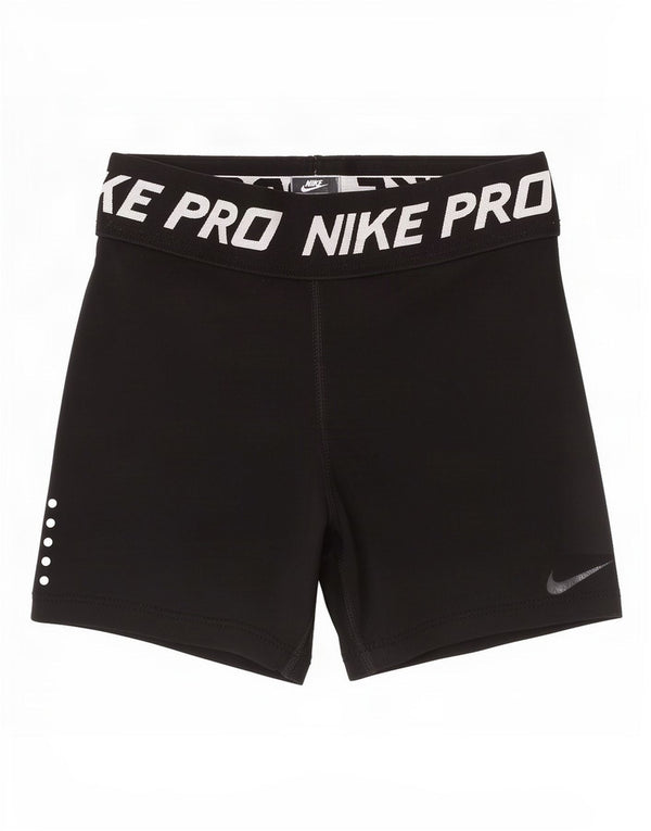 Спортивные шорты Nike Dri Fit с графическим рисунком для девочек 11–12 лет, черные