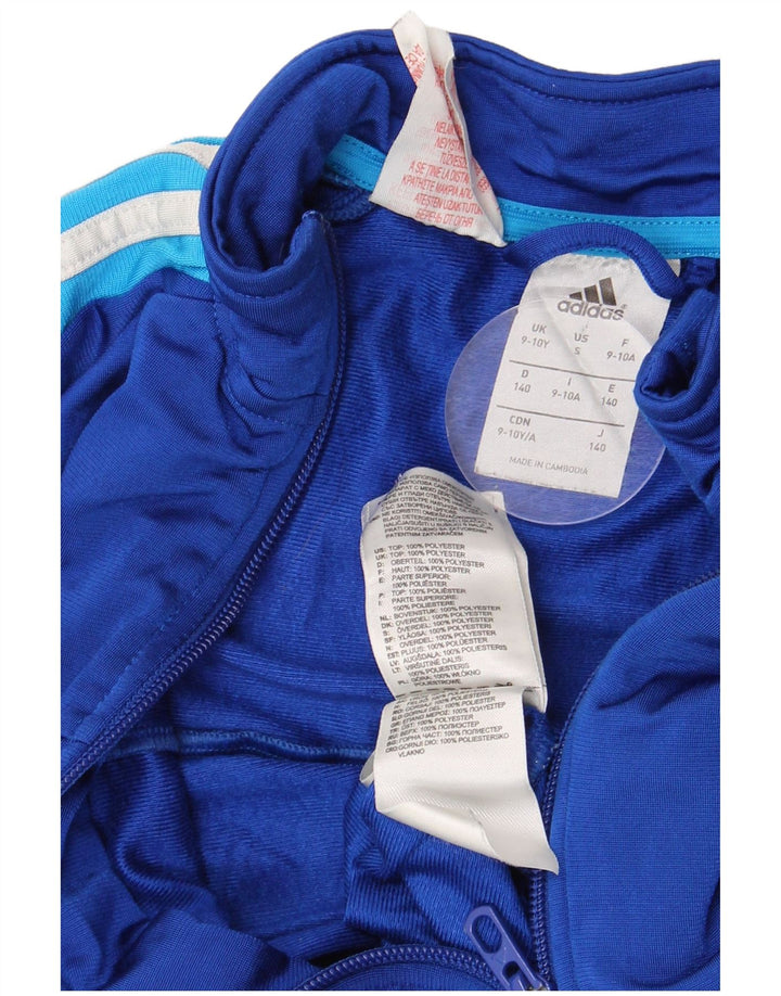 Спортивный костюм Adidas для мальчиков, верхняя куртка 9-10 лет, синий полиэстер