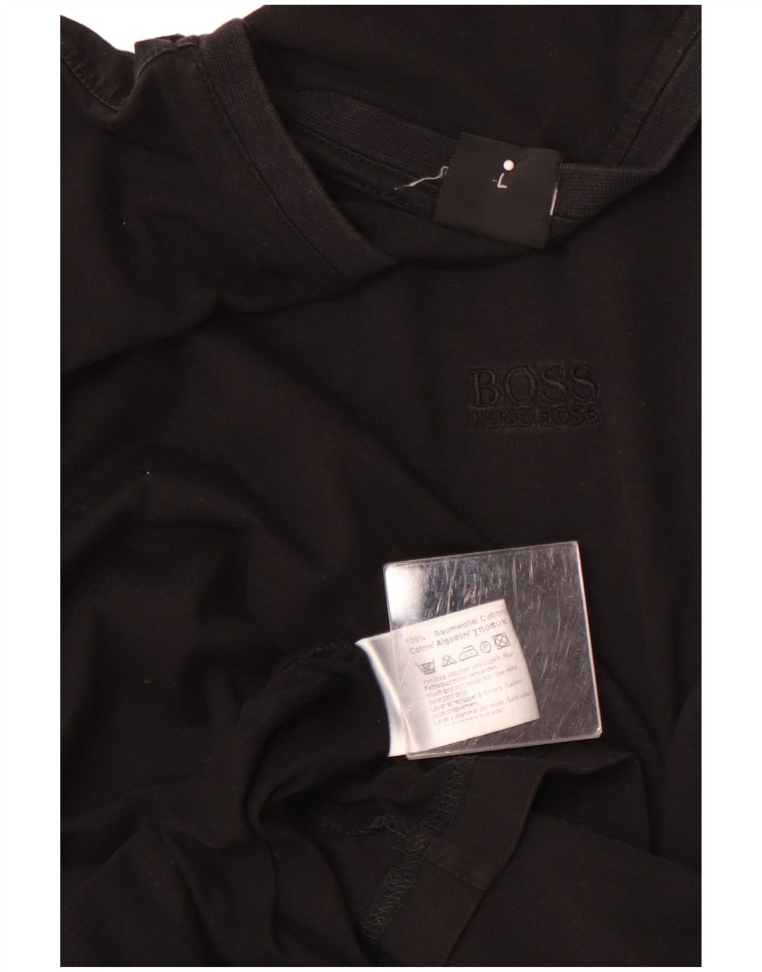 Мужская футболка HUGO BOSS, большой черный хлопок