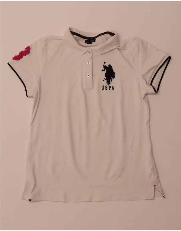 Женская рубашка поло с графическим рисунком US POLO ASSN UK 18 XL, белый хлопок