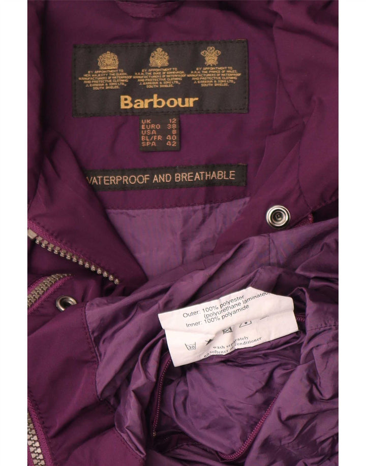 Женская куртка в стиле милитари Barbour UK 12, средний фиолетовый полиэстер