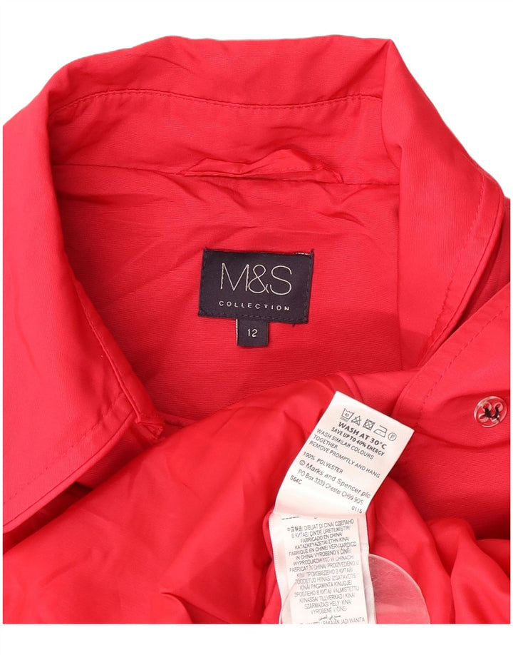 Женский тренч Marks & Spencer UK 12, полиэстер среднего розового цвета