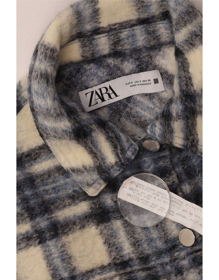 Женский бомбер большого размера с укороченным рукавом 3/4 Zara UK 10, маленькая серая клетка