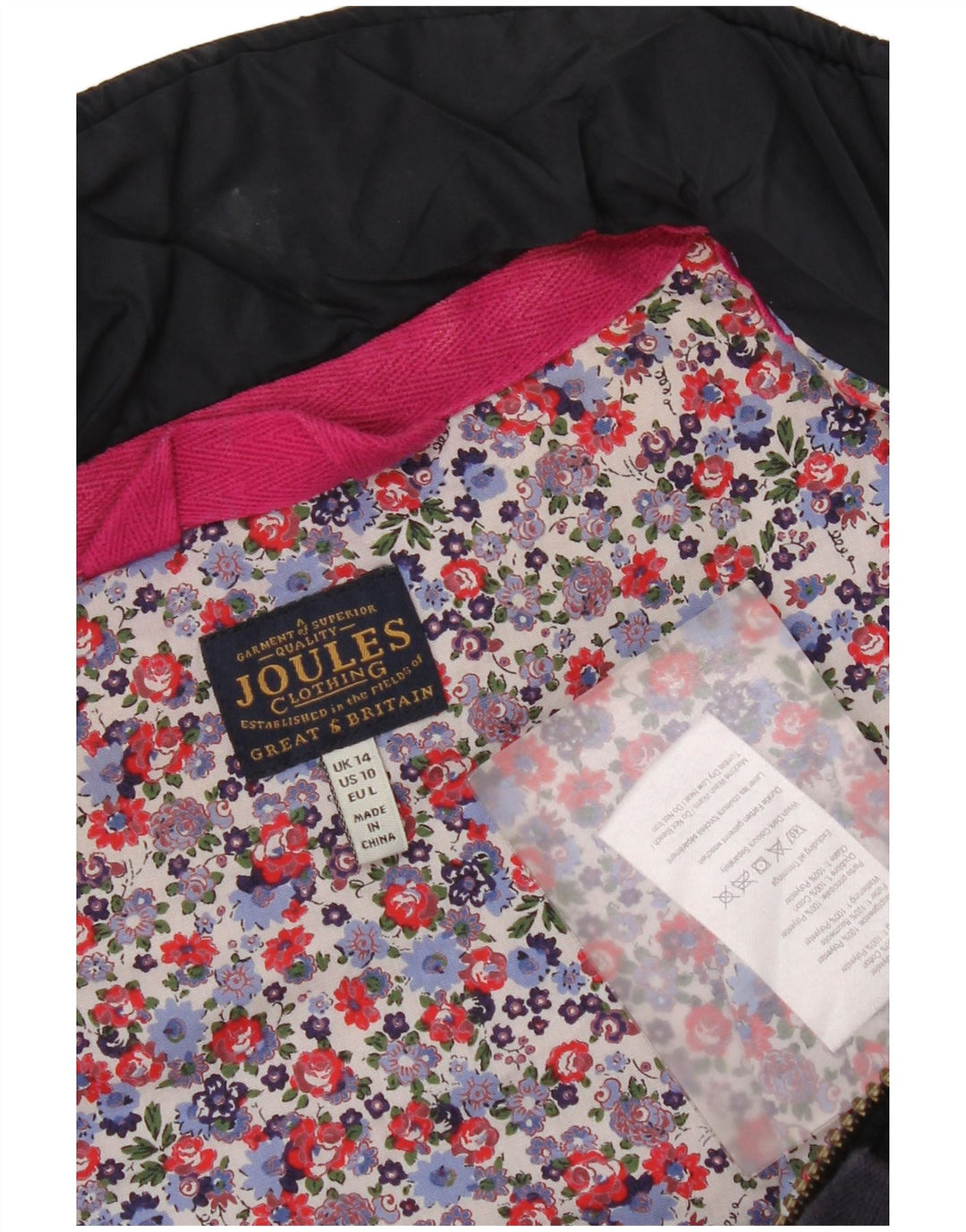 Женский стеганый жилет Joules UK 14, большой размер, темно-синий, полиэстер