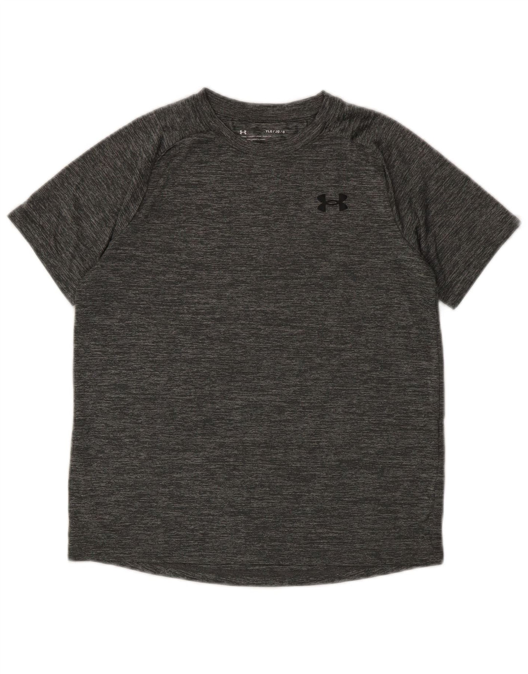 Футболка Under Armour для мальчиков, топ 11–12 лет, большой серый полиэстер с крапинками