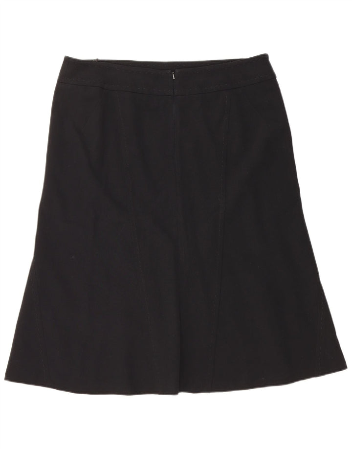 COAST Женская юбка-трапеция UK 16, большая W34, черный полиэстер