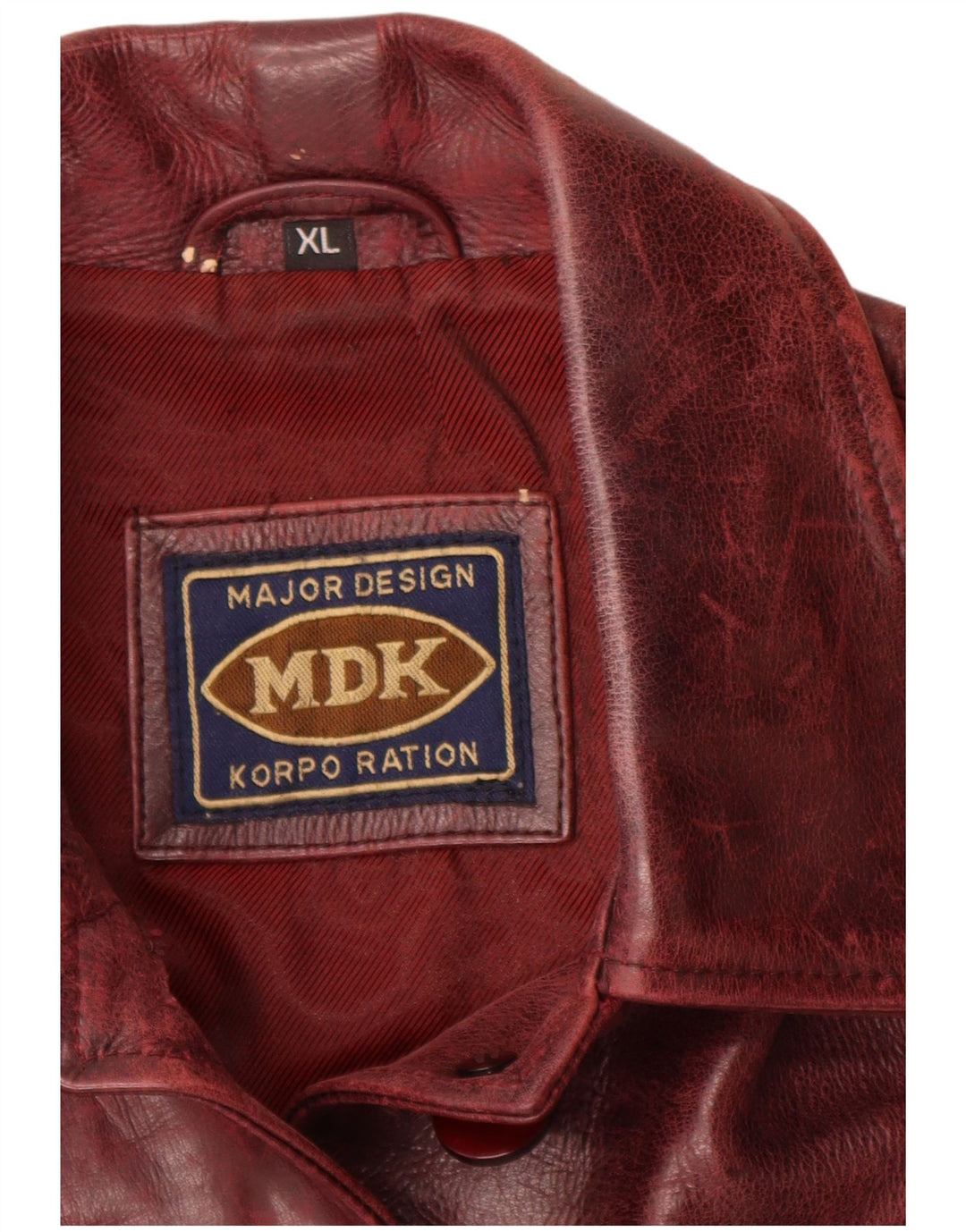Женская кожаная куртка MDK UK 18 XL бордовая