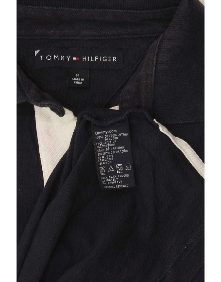 Мужская рубашка-поло с коротким рукавом Tommy Hilfiger, темно-синяя, классическая