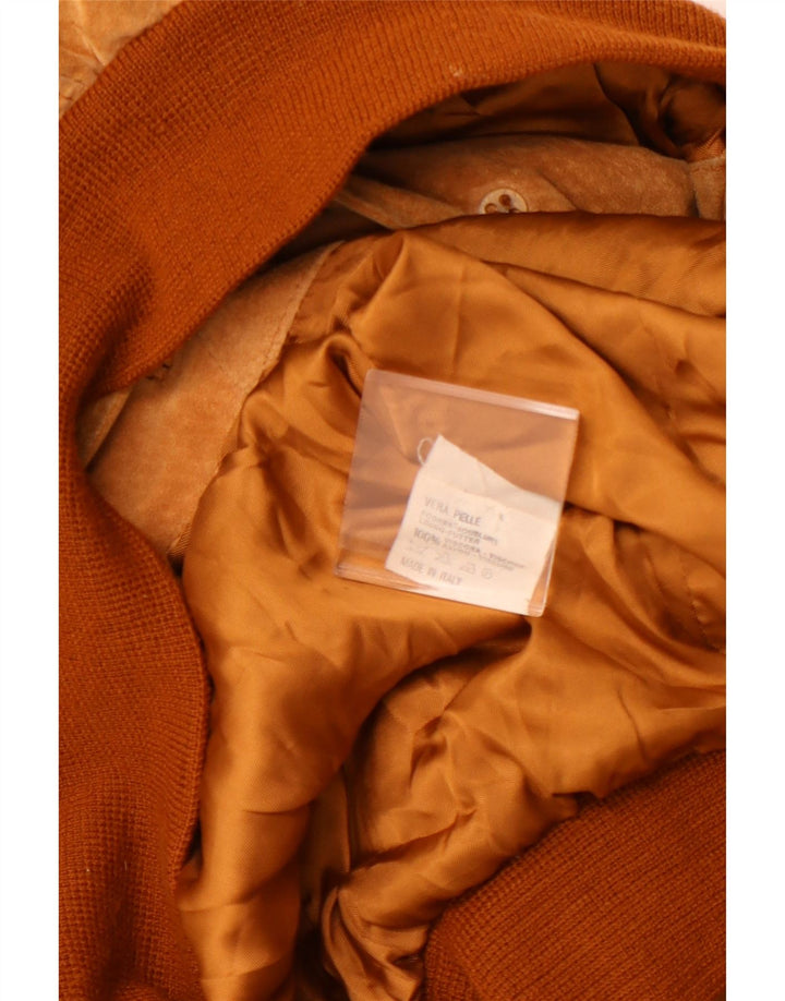 Мужской замшевый бомбер VINTAGE UK 42 XL коричневый кожаный