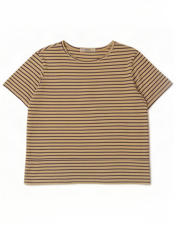 Zara Womens Trafaluc T-Shirt Top UK 14 Medium Multicoloured Pinstripe