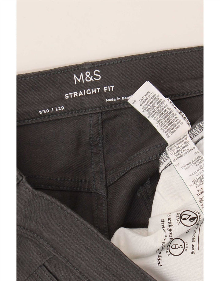 Женские прямые джинсы Marks & Spencer W30 L29 серые, хлопковые