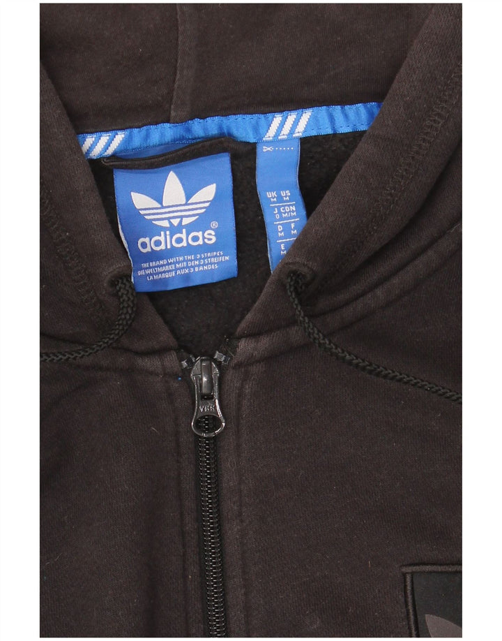 ADIDAS Mens Zip Hoodie Sweater Medium Black