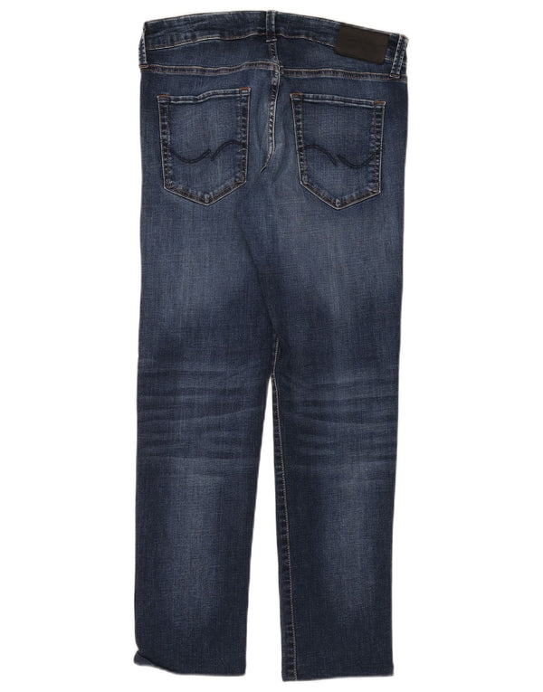 JACK & JONES Мужские зауженные джинсы GLENN W30 L30 синие