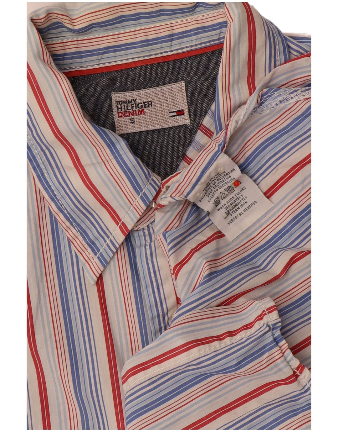 Мужская рубашка Tommy Hilfiger, маленькая хлопковая разноцветная полоска