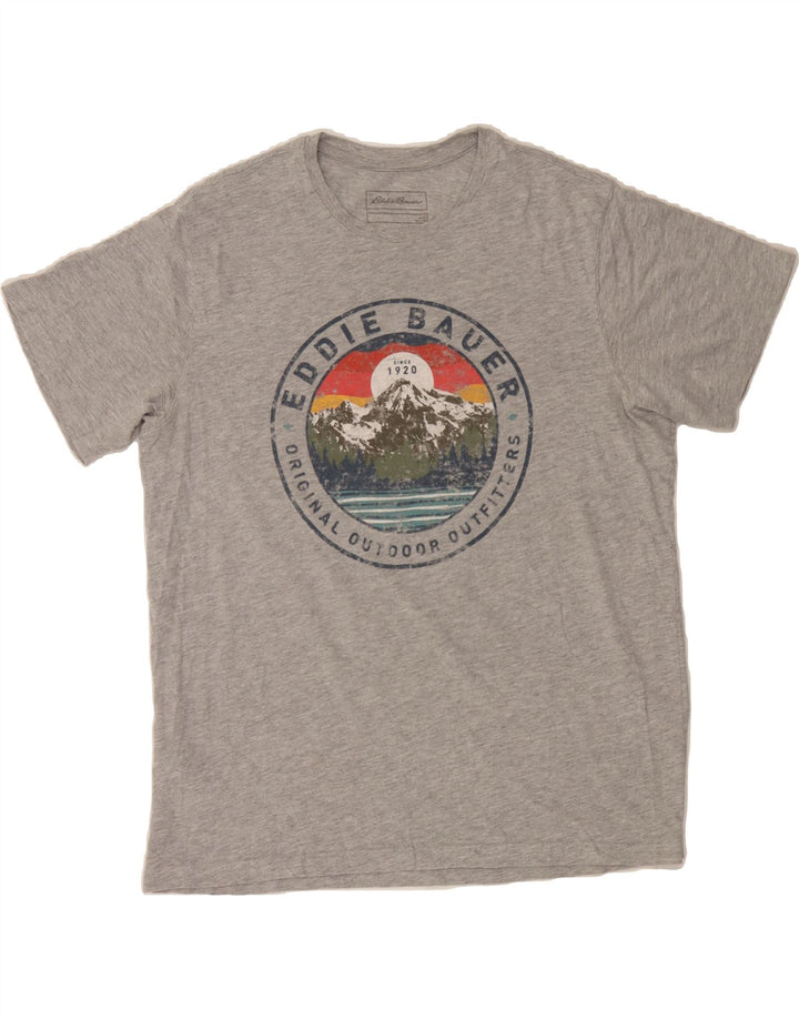 EDDIE BAUER Mens Graphic T-Shirt Top Large Grey Cotton Vintage Eddie Bauer and Second-Hand Eddie Bauer from Messina Hembry 