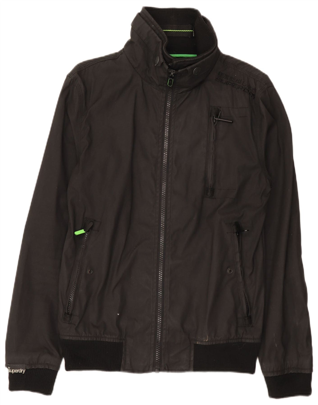 Мужская куртка-бомбер Superdry UK 38, средний черный хлопок