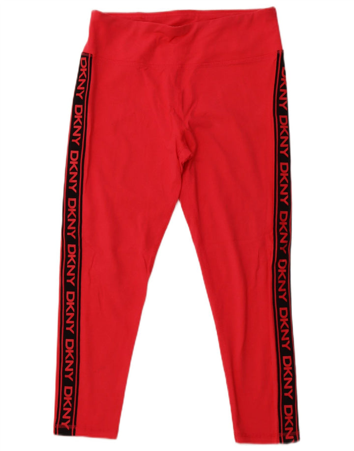 Женские леггинсы-капри DKNY с графическим рисунком, Великобритания, 16 больших размеров, хлопковые цветные блоки розового цвета