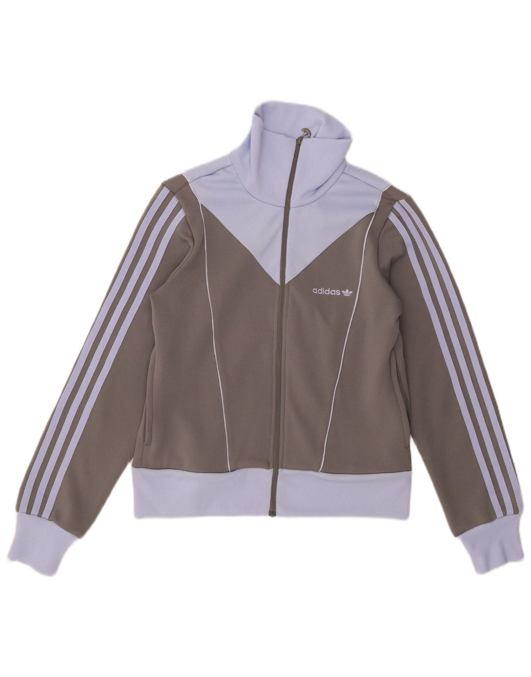 Женский спортивный костюм Adidas Top Jacket UK 12, средний серый полиэстер с цветными блоками