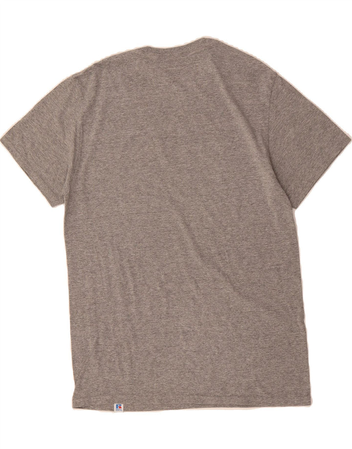 RUSSELL ATHLETIC Mens Graphic T-Shirt Top Medium Grey Cotton Vintage Russell Athletic and Second-Hand Russell Athletic from Messina Hembry 
