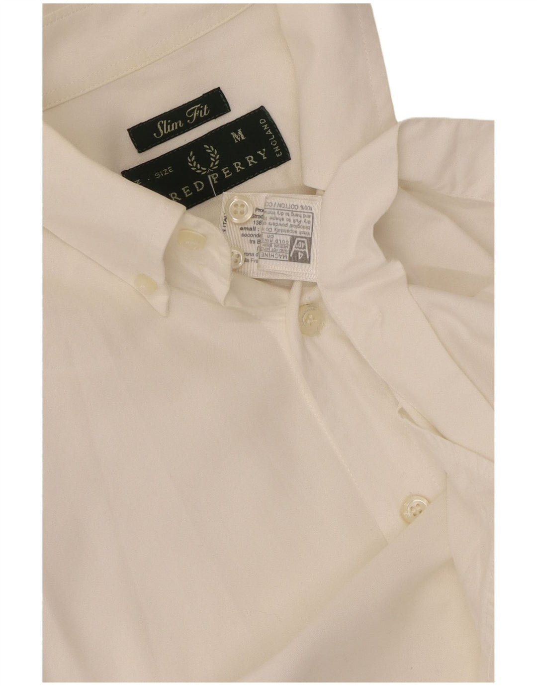 Мужская рубашка узкого кроя Fred Perry, средний белый хлопок