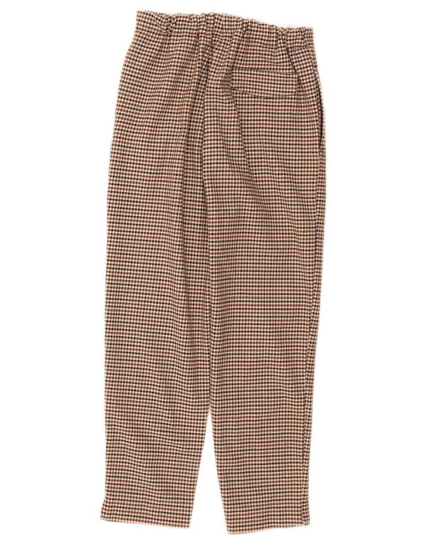 Зауженные брюки-чиносы для девочек 11–12 лет Zara W24 L22 Коричневые с узором «гусиные лапки»
