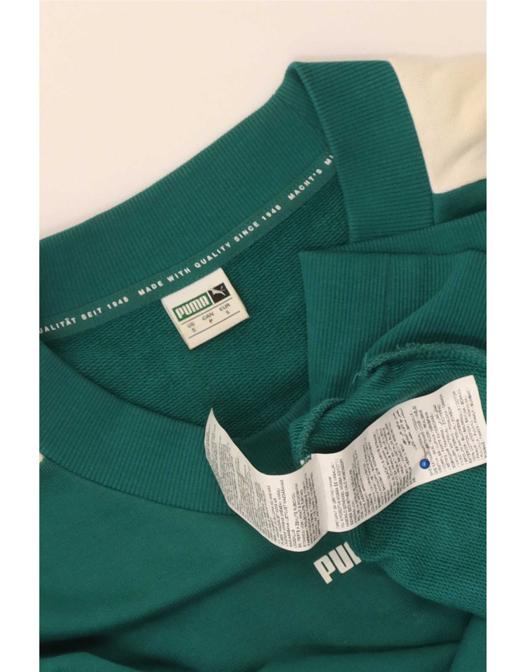 Мужской свитшот Puma, маленький зеленый хлопковый джемпер с цветными блоками
