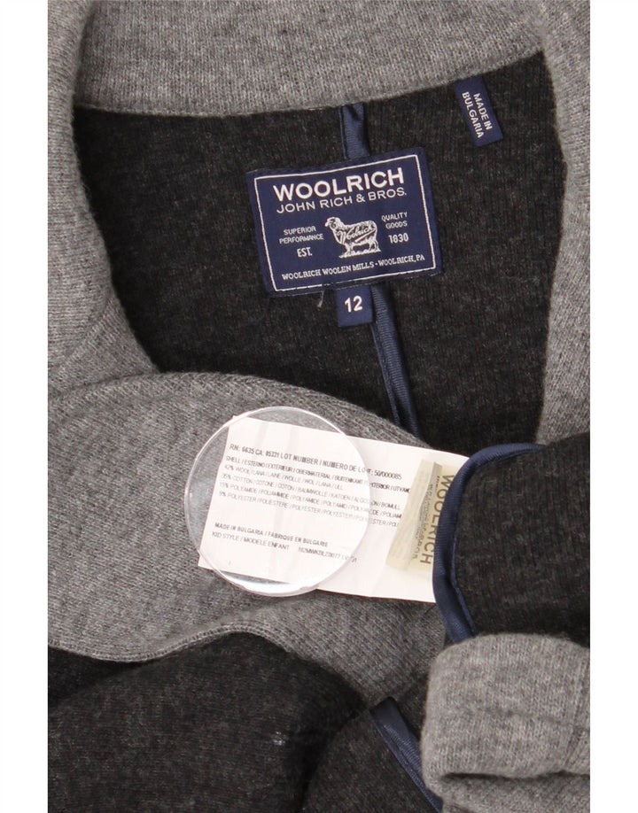 Женский кардиган WOOLRICH UK 12, шерсть среднего серого цвета
