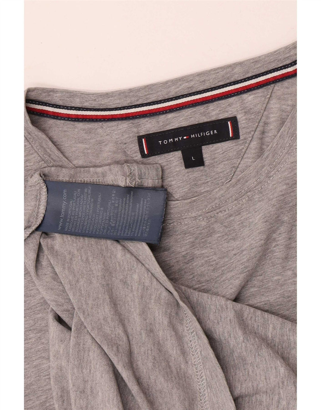 Мужская футболка Tommy Hilfiger, большой серый хлопок