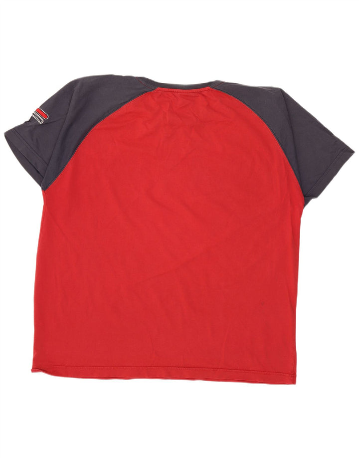 Fila Мужская футболка с рисунком Top XL Красная с цветными блоками
