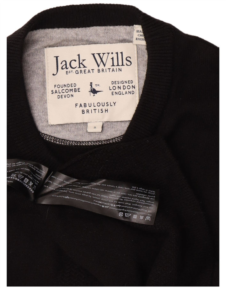 Мужской джемпер с круглым вырезом Jack Wills, маленький черный хлопковый свитер