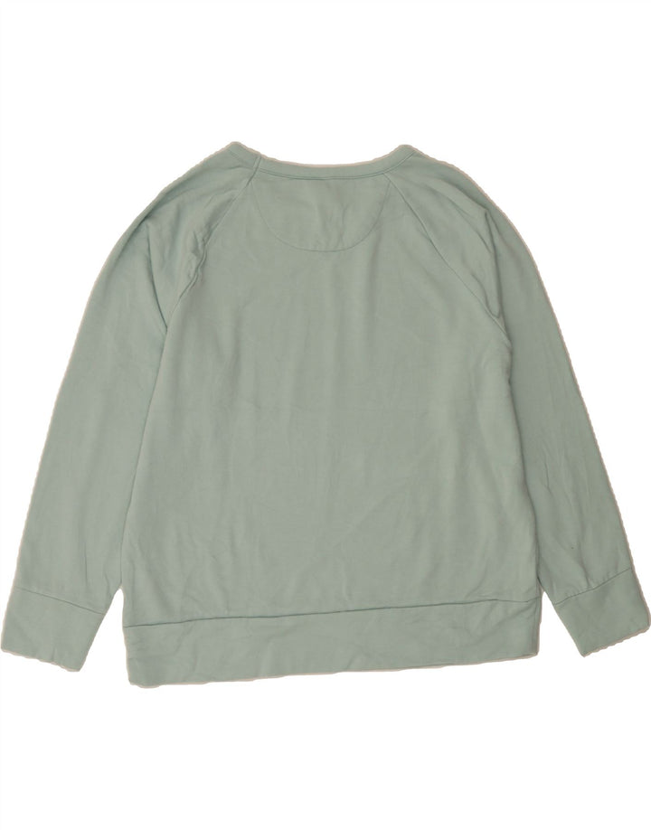 EDDIE BAUER Womens Sweatshirt Jumper UK 16 Large Turquoise Polyester Vintage Eddie Bauer and Second-Hand Eddie Bauer from Messina Hembry 