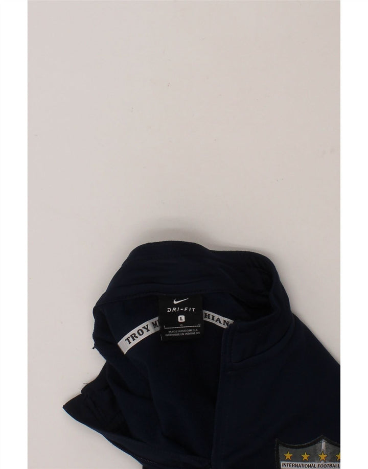 NIKE Boys Dri Fit Pullover Tracksuit Top 12-13 Years Large  Navy Blue Vintage Nike and Second-Hand Nike from Messina Hembry 
