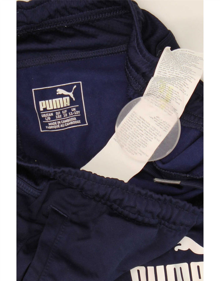 Спортивные брюки с графическим рисунком Puma для мальчиков 11–12 лет, темно-синий, полиэстер