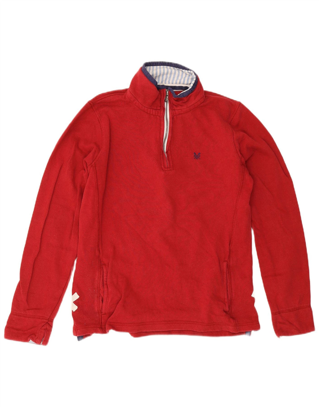 Crew Clothing Женский свободный свитшот с воротником на молнии, джемпер UK 12, средний красный цвет