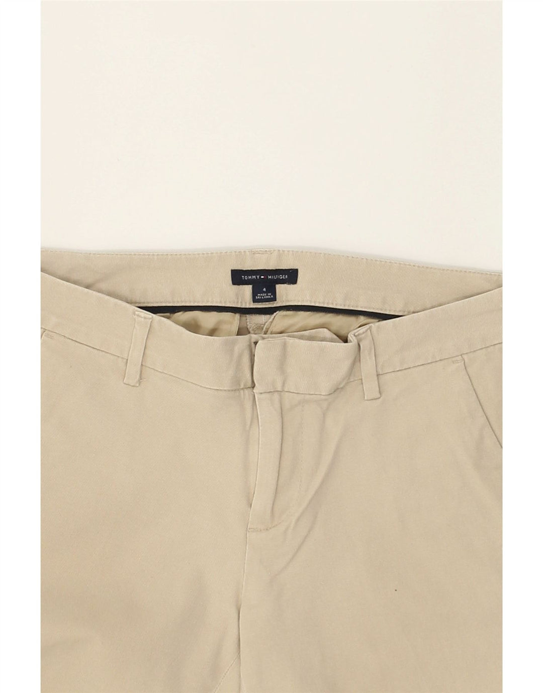 TOMMY HILFIGER Womens Slim Chino Trousers US 4 Small W30 L27  Beige Cotton | Vintage Tommy Hilfiger | Thrift | Second-Hand Tommy Hilfiger | Used Clothing | Messina Hembry 